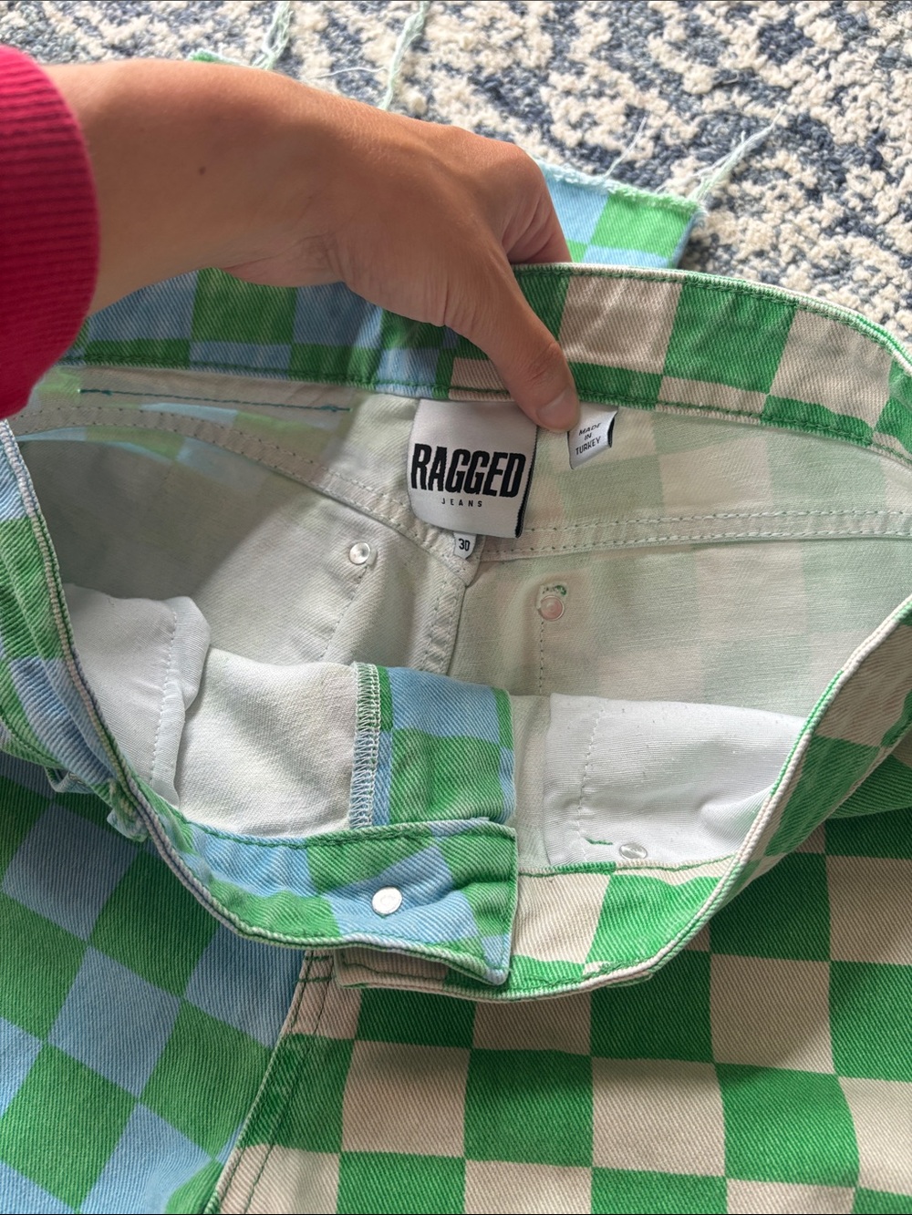 The Ragged Priest UO Colorblock Checkered Dad Jean - Picture 4 of 5